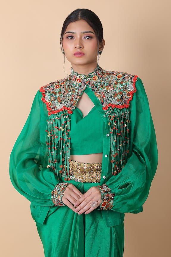 Collar Neck Blouse with Buttons